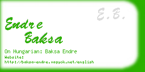 endre baksa business card